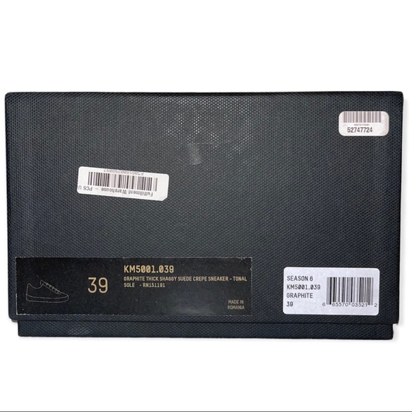 YEEZY Season 6 Sneaker Thick Shaggy Suede Graphite Crepe Tonal Sole Euro Size 39 - Picture 12 of 15